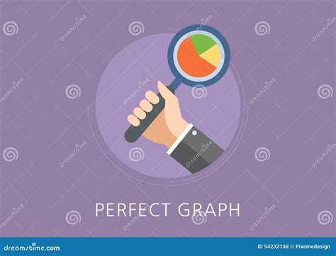 perfect graph concept flat icon stock vector illustration