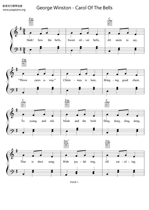 Carol Of The Bells Sheet Music Piano 2