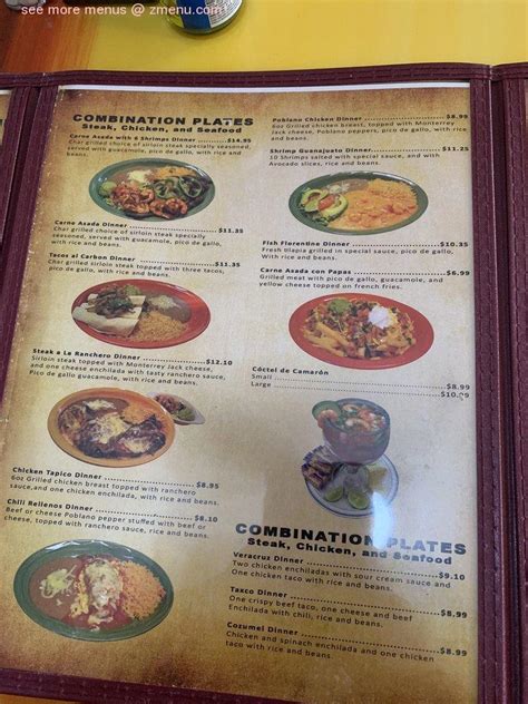 Menu At Guanajuato Restaurant Spiro