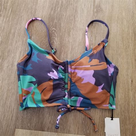 Shade Shore Swim Nwt Shade Shore Multi Color Tunneled Bikini Top