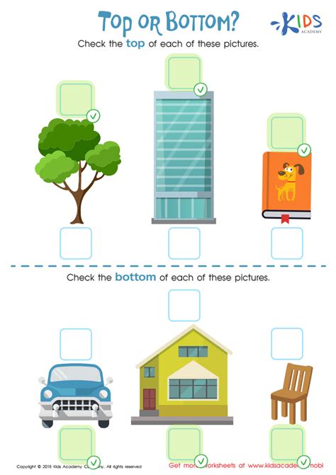 top  bottom worksheet  printable   kids answers