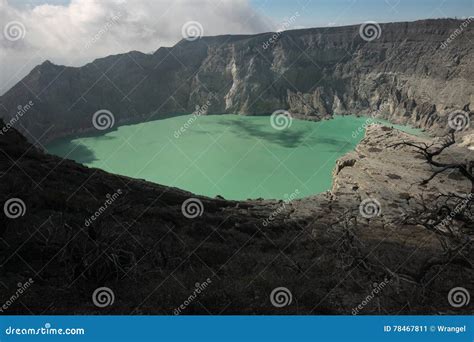 Acid Lake At Kawah Ijen East Java Indonesia Stock Image Image Of