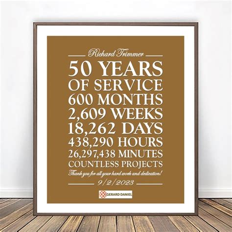 5th Year Work Anniversary Printable Etsy