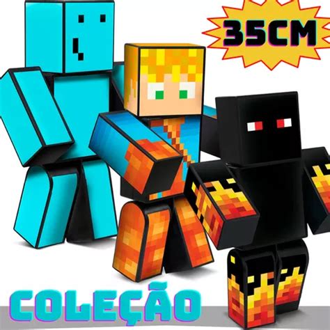 Bonecos Articulados Minecraft Streamer 35cm Youtube Original Frete Grátis