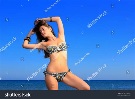 Sexy Hot Brunette Bikini Model On Stock Photo Shutterstock