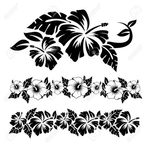 Various hibiscus hawaiian tropical flowers | Flower stencil, Flower ...