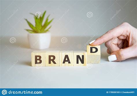 Brand Word Made With Building Blocks On White Stock Image Image Of