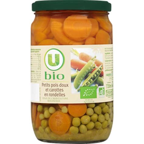 Petits pois et carottes à l étuvée BIO U BIO 420 g La Belle Vie