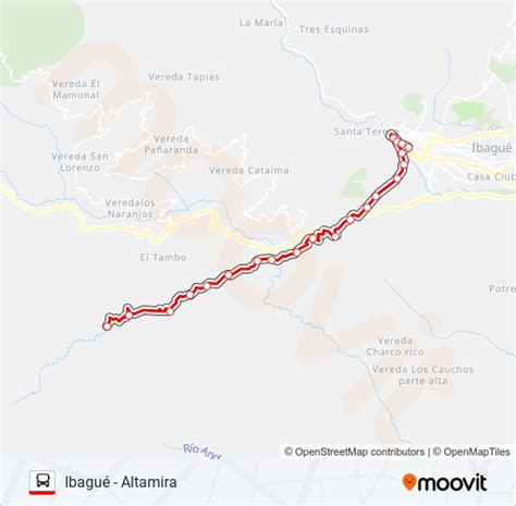 Ruta vda altamira horarios paradas y mapas Ibagué Altamira