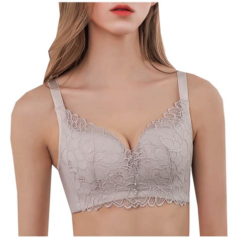 Mallwal Womenssportsbras Plus Size Floral Lace Bra No Underwire Push Up Underwear Vest Style