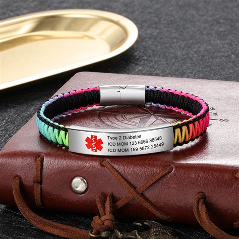 Life Alert Id Bracelet For Women Handmade Nylon Rope Braided Bracelets