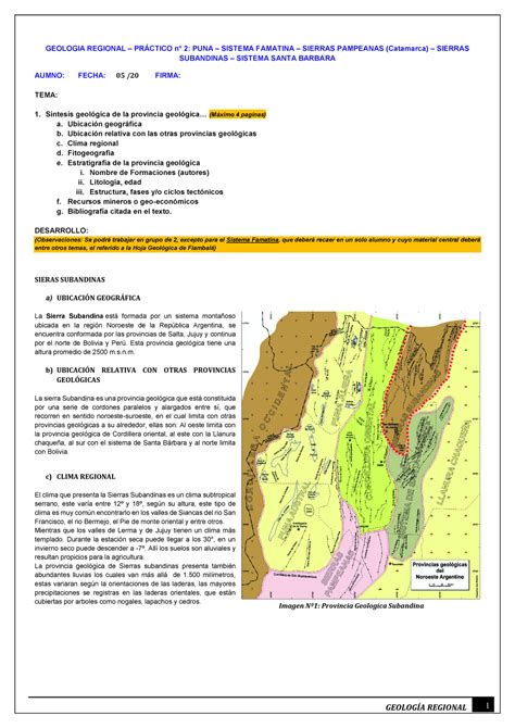 Geologia Regional practico N2 GEOLOGIA REGIONAL PRÁCTICO n 2