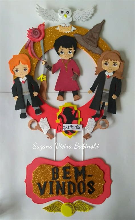 Guirlanda Em Eva Tema Harry Potter Harry Potter Feltro Artesanato De