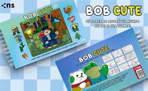 Livrinho De Pintar Bob Cut - Bob Cute Capa Dura Azul - Livro De Colorir Com Ilustrações Fofas Para ...