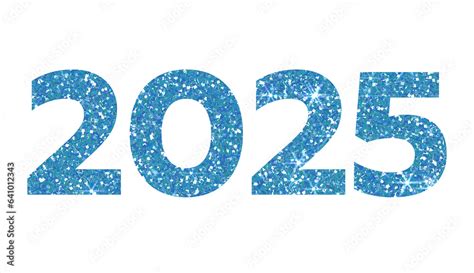 Blue Glitter Symbol On Transparent Background Year Design