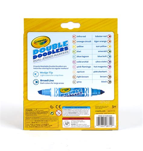 Crayola Dual-Ended Washable Double Doodlers Markers, 10-Markers
