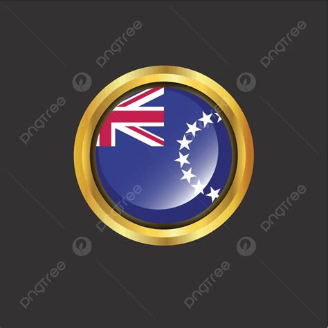 Cook Islands Vector Art PNG Cook Islands Flag Golden Button Islanders