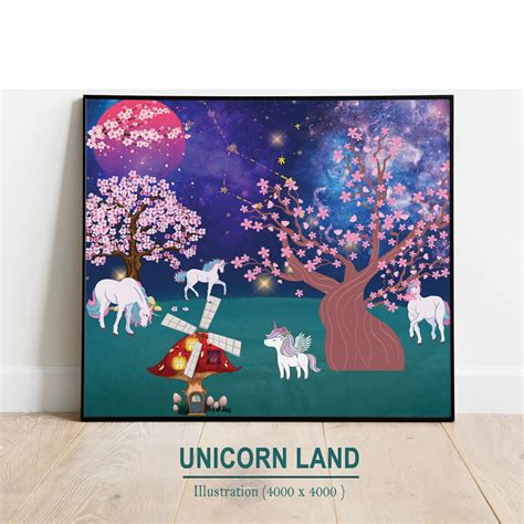 Unicorn land Illustration - MasterBundles