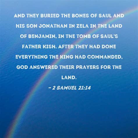 2 Samuel 2114 And They Buried The Bones Of Saul And His Son Jonathan