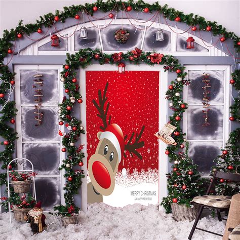 The Holiday Aisle® Smiling Reindeer Door Mural & Reviews | Wayfair