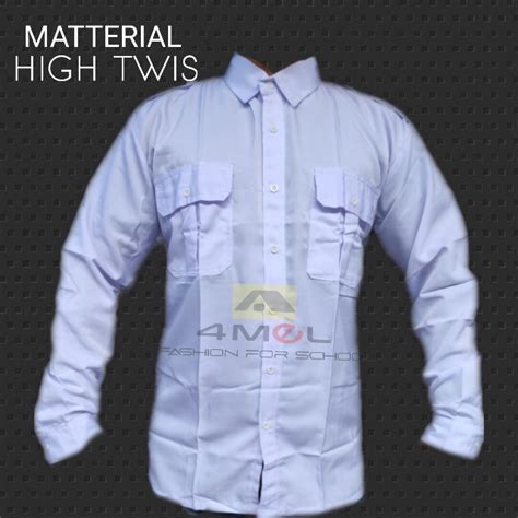 Jual Baju Pdh Putih Lengan Panjang Kain High Twist Shopee Indonesia