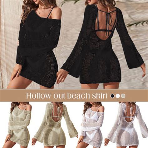 Women Swimwear Lace Sexy Crochet Bikini Cover Up Bathing Suit Summer