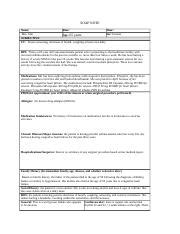 SOAPNoteTemplate Doc SOAP NOTE Name Date Time Mrs Alin Sex Female Age 65 Years