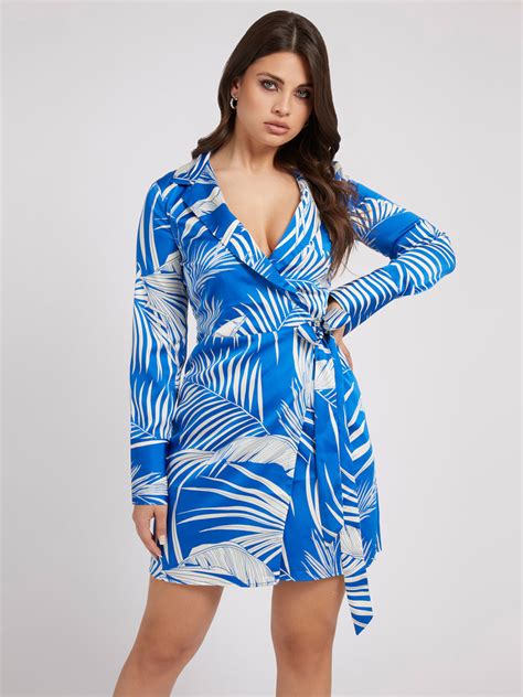 All Over Print Wrap Dress Women GUESS Official Website