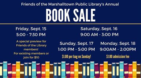 Friends Of The Library Annual Book Sale Marshalltown Public Library