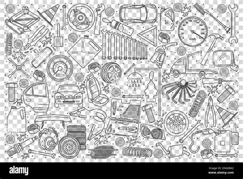 Car Service Doodle Set Stock Vector Image And Art Alamy