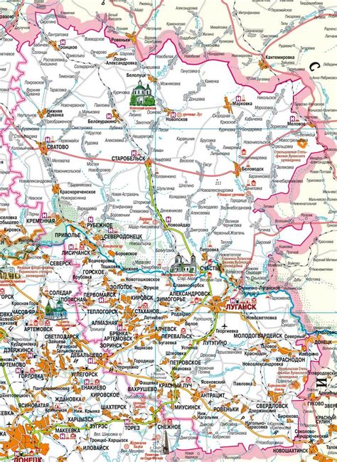 Карта луганской народной республики подробная с городами и поселками на ...