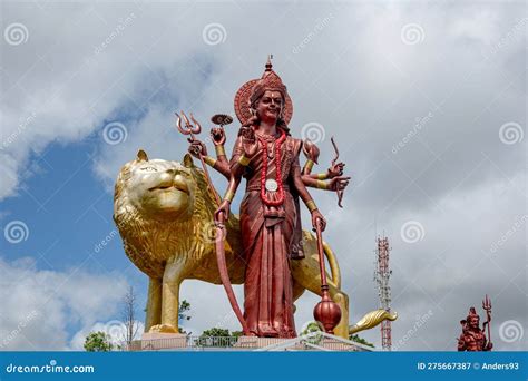 Murti Di Durga Maa Dea Madre Durga Con Leone Dorato All Ingresso Del