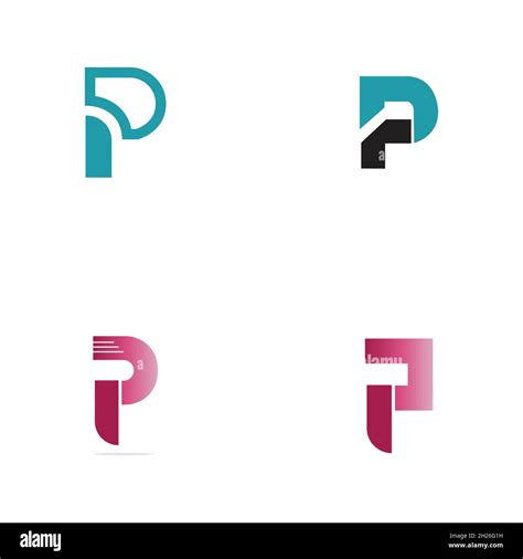 Set Of Letter P Logo Template Vector Icon Design Stock Vector Image