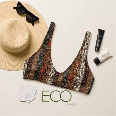 Ethnic Striped Recyled Padded Bikini Top Etsy