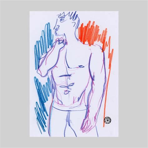 Original Male Nude Homoerotic Gay Art Anton Maliar Artwork Physical Item Adult Mature Hand Drawn
