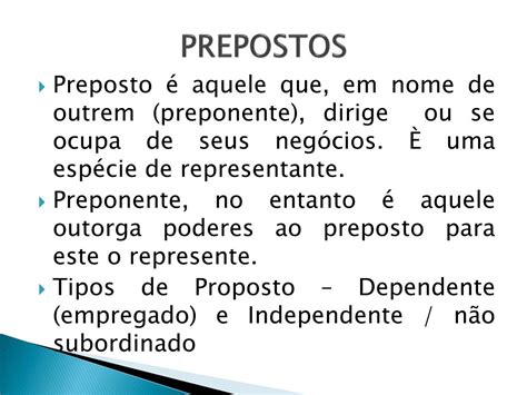O Que Significa Preposto - PPT - PREPOSTOS PowerPoint Presentation, free download - ID:5827961