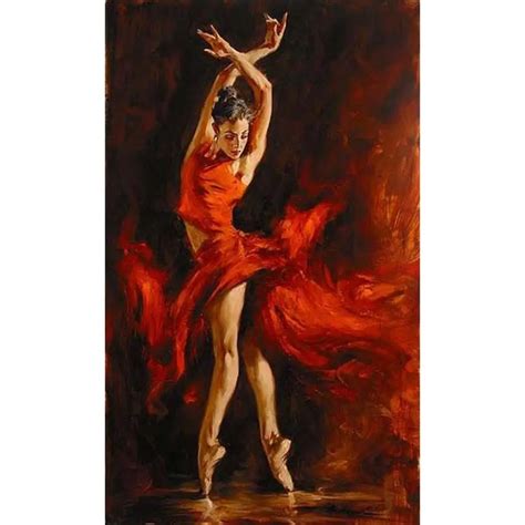 Beautiful Oil Paintings Woman Flamenco Spanish Dancer Red Lady Oil On Canvas High Quality Hand