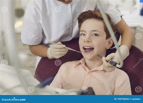 Child Boy Check Up In Dentist Office Healthy Teeth And Smile Children