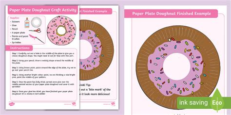 Paper Plate Doughnut Craft Activity Twinkl