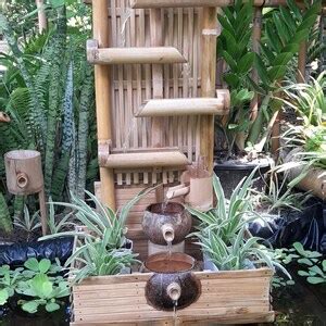 Large Bamboo Fountain Weaving Style Real Hand Make From Bamboo And