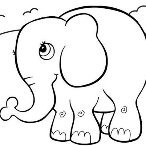 Cartoon Elephant Coloring Pages