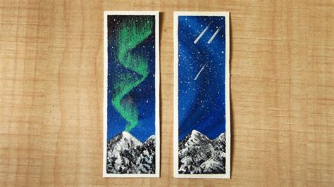 How To Paint Starry Night Bookmarks Using Acrylic Paint | Easy Bookmark Painting Ideas - YouTube