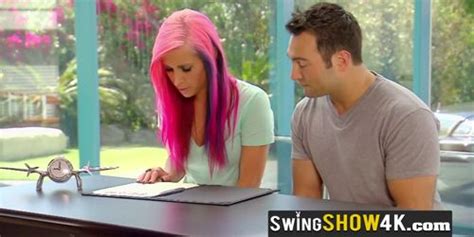 Hot Pink Haired Wife Gets Her Pussy Licked So Good By The Other Women Tnaflix