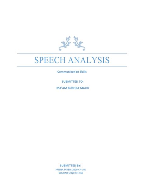 Speech Analysis | PDF | Body Language | Linguistics