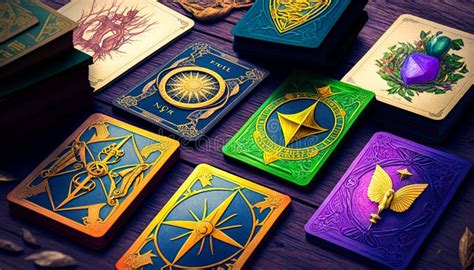 Bunch Of Cards With Different Designs On Them Generative Ai Stock