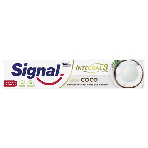 Dentifrice Signal Integral 8 Nature Elements Coco Blancheur Formule Antibactérienne