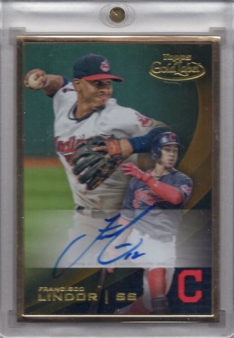 2016 TOPPS GOLD LABEL FRAMED AUTOGRAPH FRANCISCO LINDOR HARD SIGNED