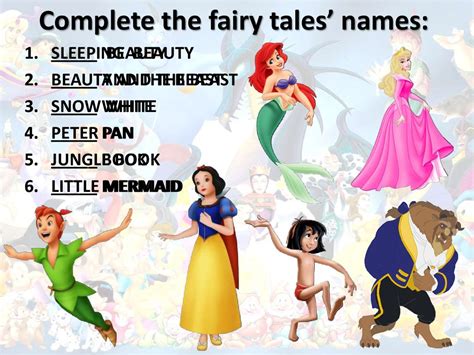 A list of fairy tales for kids