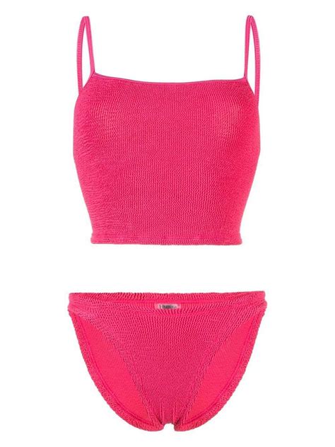 Hunza G Crinkle Effect Bikini Set Pink Editorialist