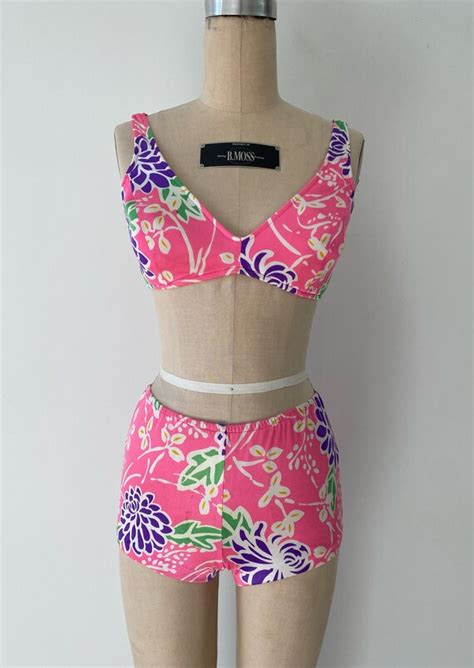 S Swimsuit S Pink Floral Bikini Small Gem
